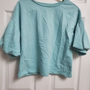 George Women's Light Blue Green Crew Neck Sweater